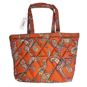 Vera Bradley Ultralight Quilted Small East West Tote Manor Paisley NWT